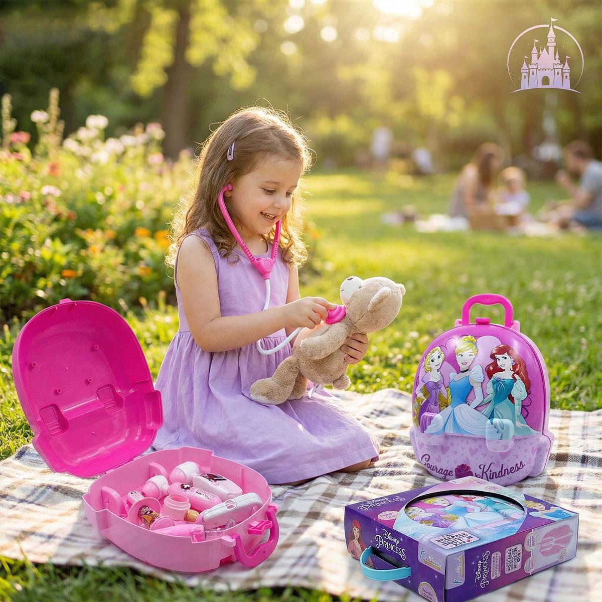 Kriiddaank Disney Princess 2-In-1 Backpack With Trolley Doctor Kit For 3+ Years Pack of 1